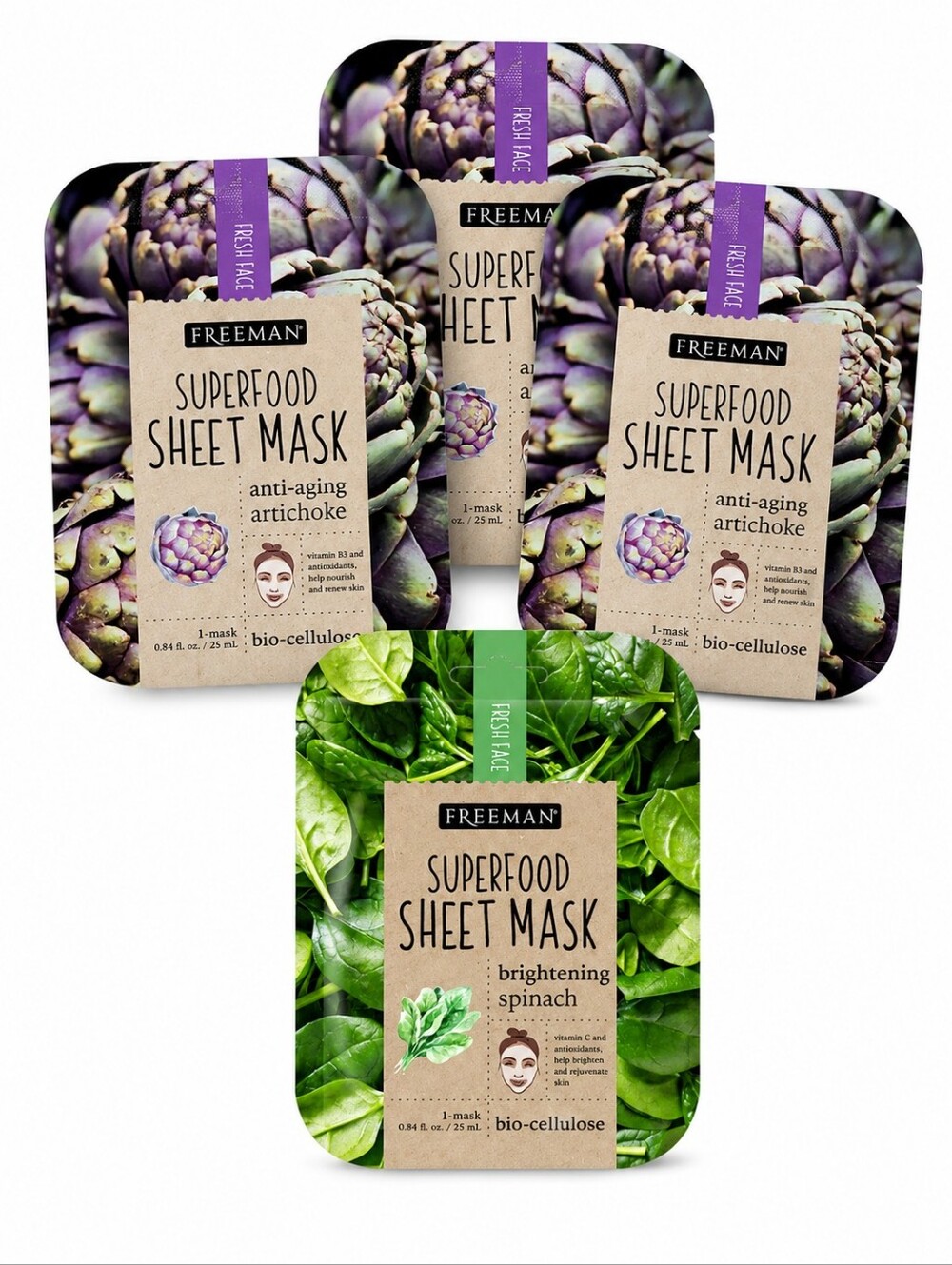 Bundle Of Freeman Face Mask Superfood anti aging avocado
